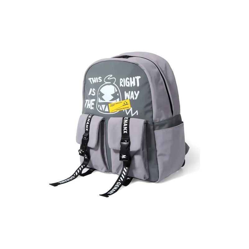 GENANX Polyamide Backpack Regular Unisex Gray/Yellow-2
