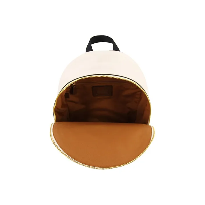 COACH Charlie PVC Backpack Medium Size Women's Light Khaki Monogram With White Accents-5