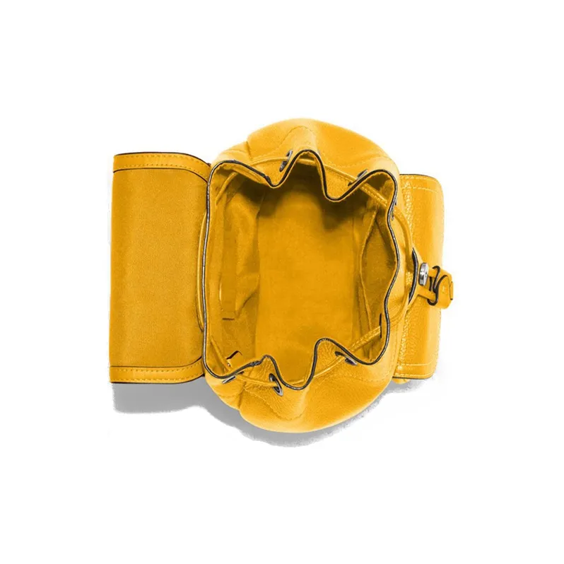 COACH Pennie Leather Backpack Small Size Women's Ginger Yellow-2