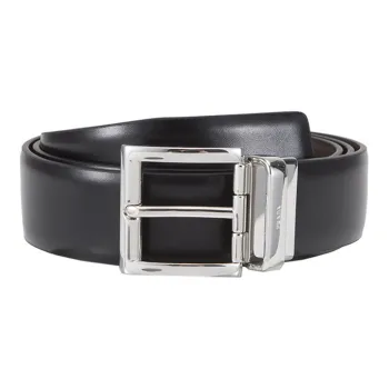 PRADA Logo Engraved Buckle Belt