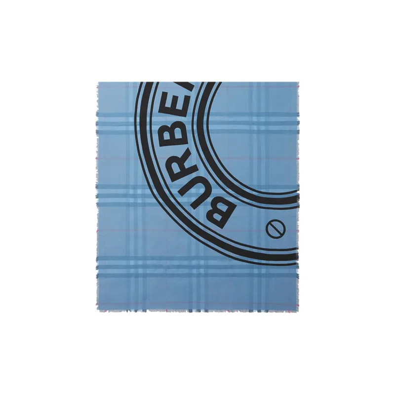Burberry Knit Scarves Men Light Blue-1