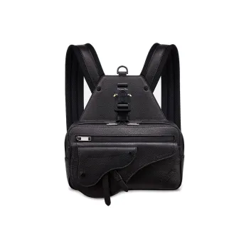 DIOR Saddle Cow Leather Backpack Unisex Black