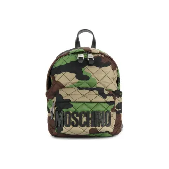 MOSCHINO Nylon With Leather Backpack Regular Women's Green