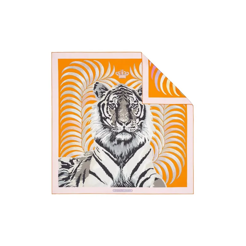 HERMES Tiger Of Kings Silk Scarves Women's-2