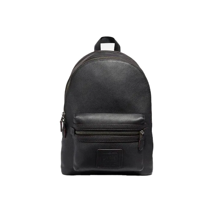 COACH Academy Litchi Grain Leather Backpack Large Size Men's Black-0