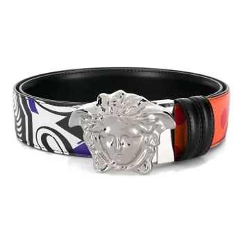 VERSACE VERSACE Baroque Print Plate Buckle Belt Men's Width: 3.8cm