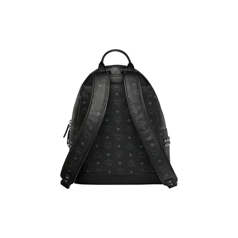MCM Stark Backpack Visetos Side Studs Medium Black-3