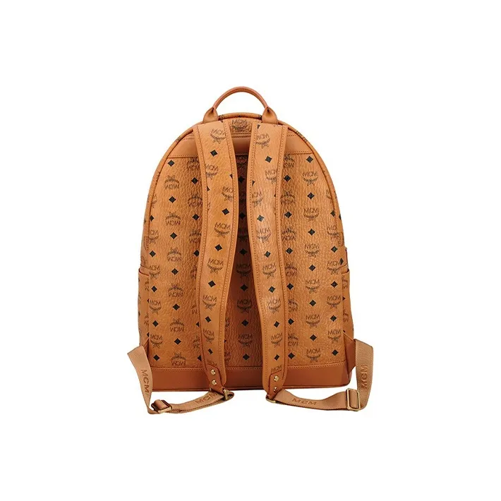 MCM Stark Classic Backpack Visetos Large Cognac-3