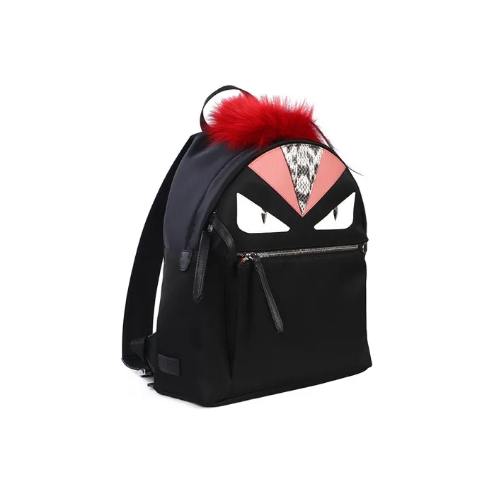 FENDI Nylon, Cow Leather Backpack Women's Black-1