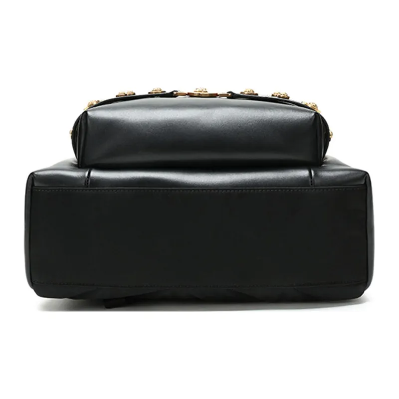 VERSACE Leather Backpack Regular Men's Black-4