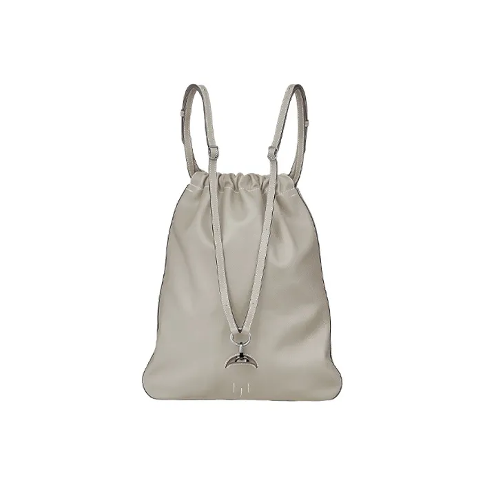 HERMES Evercolor Calfskin Backpack Women's Concrete Gray-2