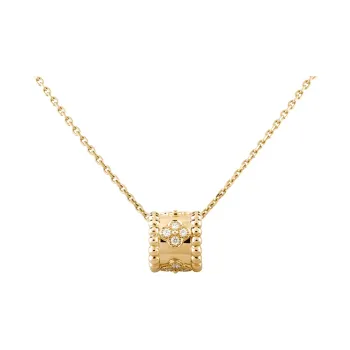 Van Cleef & Arpels Perlee Clovers Yellow Karat Gold Diamond Pendants Women's