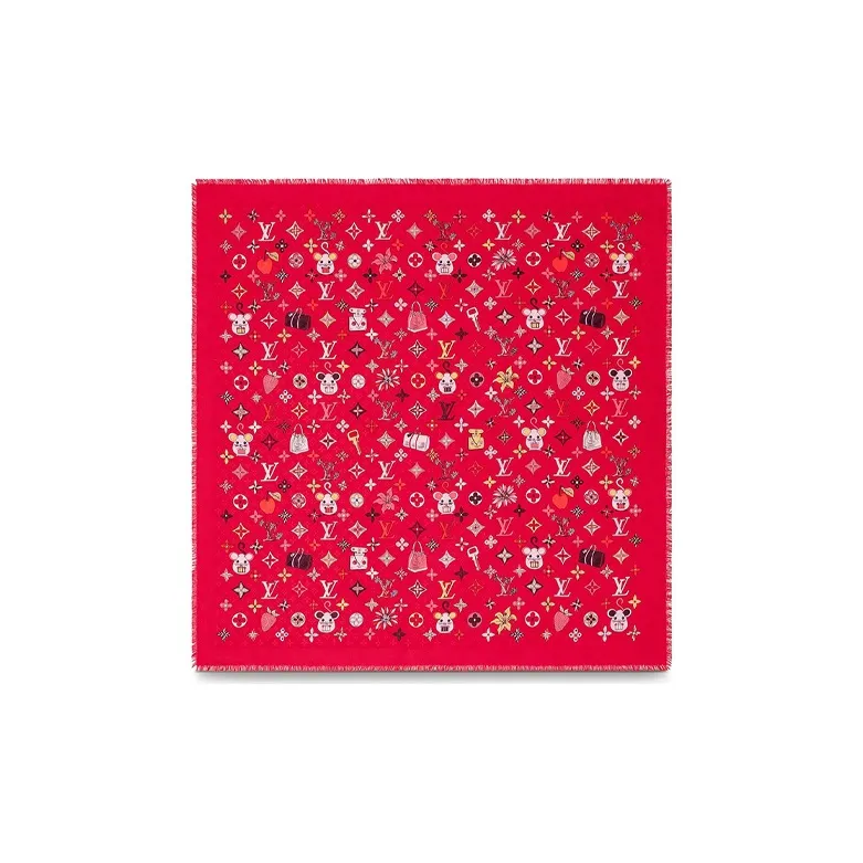 LOUIS VUITTON Shawls Unisex Red-2