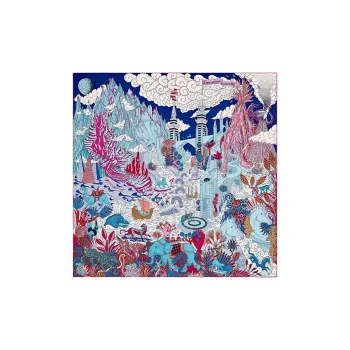 HERMES Silk Scarves Women's Purple