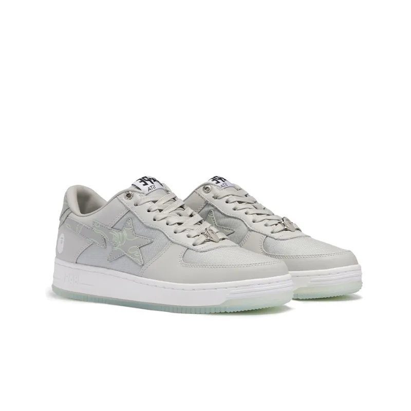 A BATHING APE STA Stylish Skateboarding Shoes Women's Gray Green-2