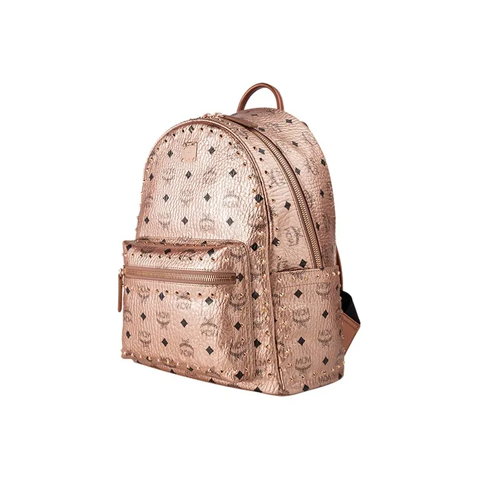 MCM Visetos Artificial Leather Backpack Regular Women's Rose Gold-1