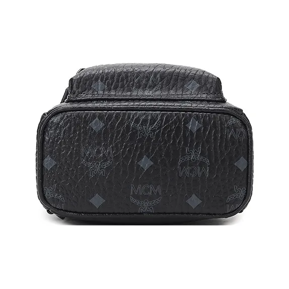 MCM Stark Bebe Boo Backpack Visetos Side Studs X Mini Black-4