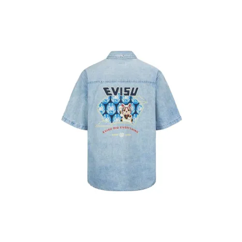 EVISU Shirts Men Denim Blue