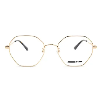 McQ Alexander McQueen Eyeglass Frames Unisex Gold