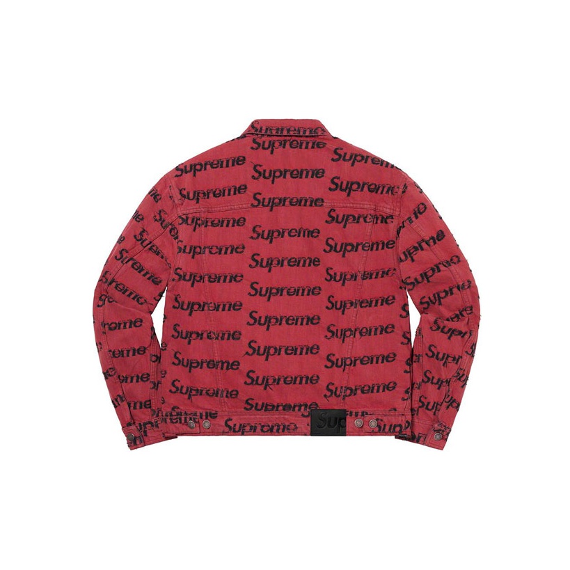 Supreme Frayed Logos Denim Trucker Jacket Black M - POIZON
