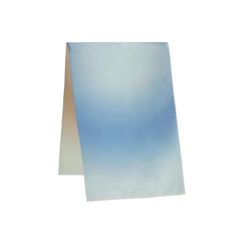 Burberry Horseferry Silk Scarves Unisex Light Blue/Soft Yellow Umber-0