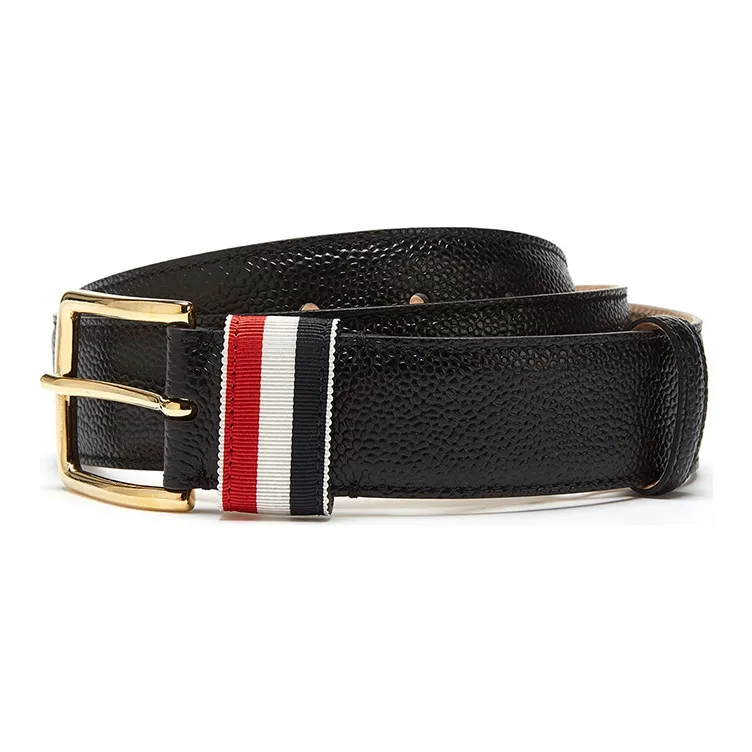 THOM BROWNE Striped Buckle Belt-1