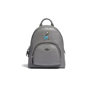 COACH Disney X Goofy Collaboration Carrie Leather Backpack Medium Size Women's Gray