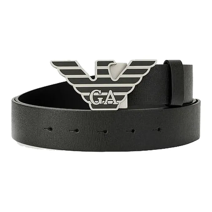 EMPORIO ARMANI Gift Box With Reversible Belt In Saffiano Leather And Interchangeable Buckle-0