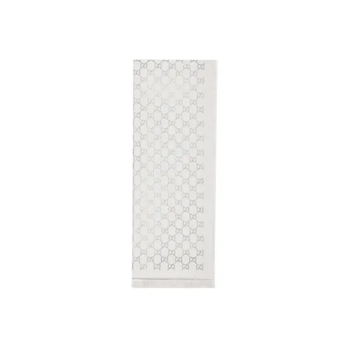 GUCCI Shawls Unisex Ivory White/Light Gray