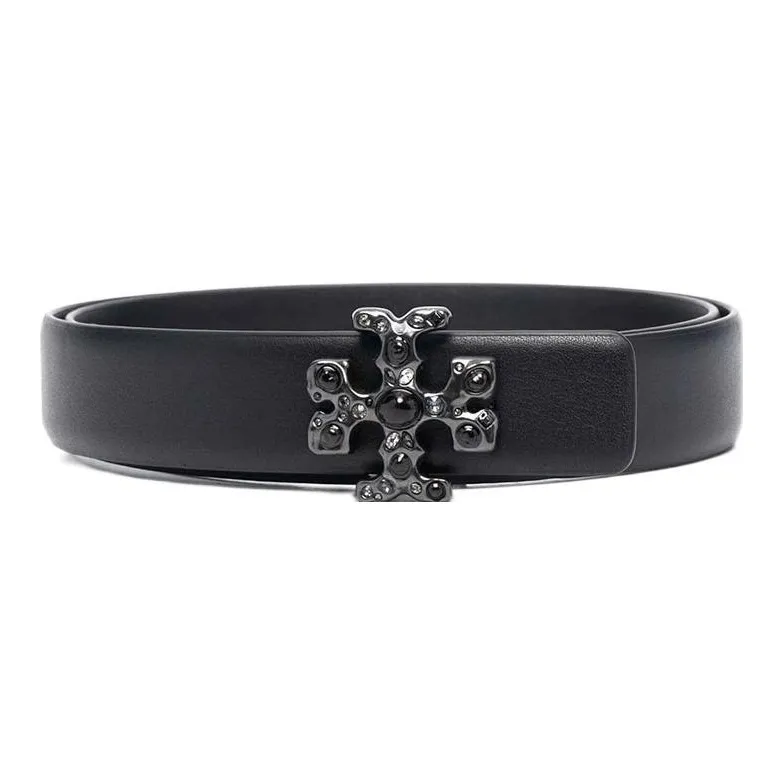 TORY BURCH Leather Belts Unisex Black -0
