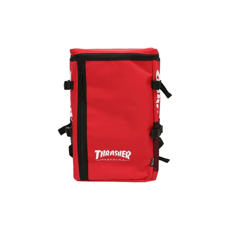 Thrasher Polyester Double-Shoulder Backpack Unisex Red-0
