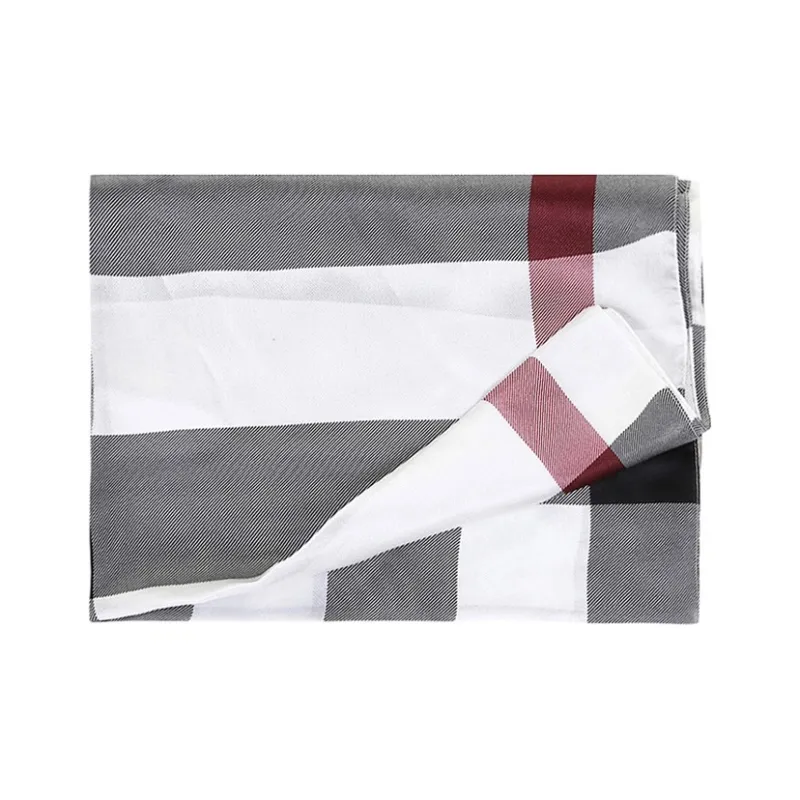 Burberry Knit Scarves Women's Lilac Plaid-2