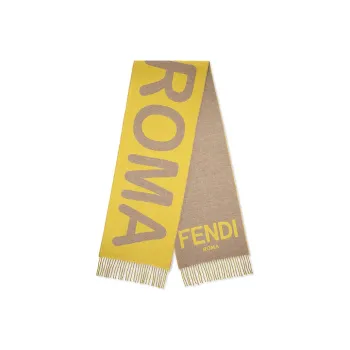 FENDI Knit Scarves Unisex Yellow