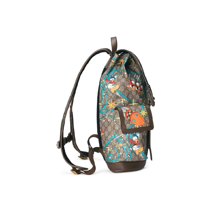 GUCCI Disney Collaboration Canvas With Leather Backpack Medium Size Unisex Ebony-2
