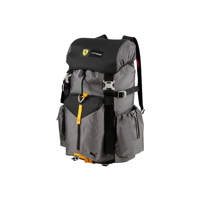 PUMA Fabric+Artificial Leather Sports Backpack Regular Unisex Black/Gray-0