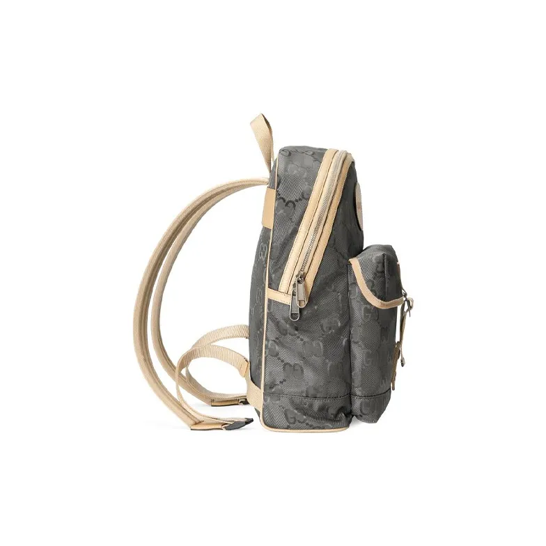 GUCCI Off The Grid Nylon Fabric Backpack Unisex Dark Gray/Beige-2