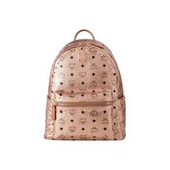 MCM Visetos Artificial Leather Backpack Regular Women's Rose Gold