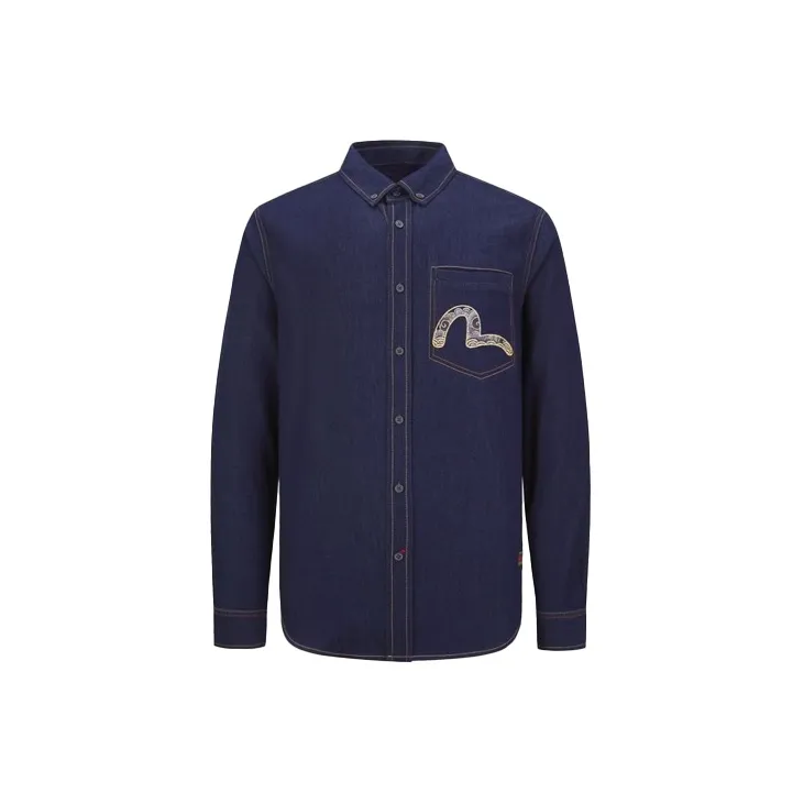 EVISU Shirts Men Denim Blue-1