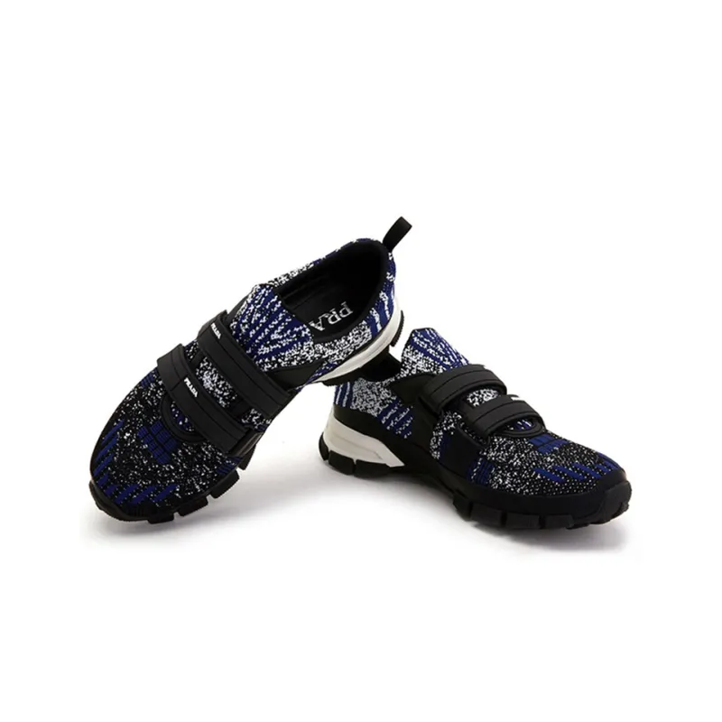 PRADA Cushioned Anti-Slip And Wear-Resistant Warm Low-Top Casual Shoes Men's Black Blue-4