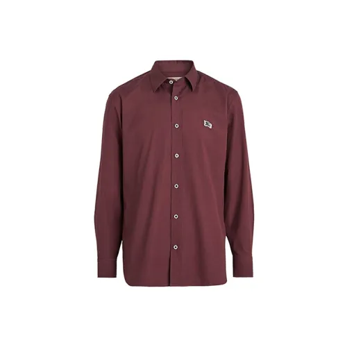 Burberry Shirts Men Burgundy