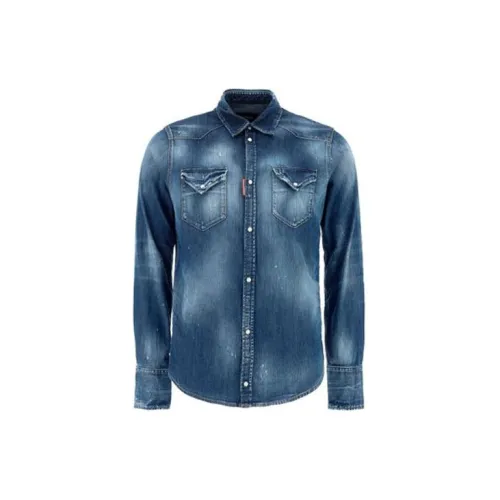 DSQUARED 2 Shirts Men Blue