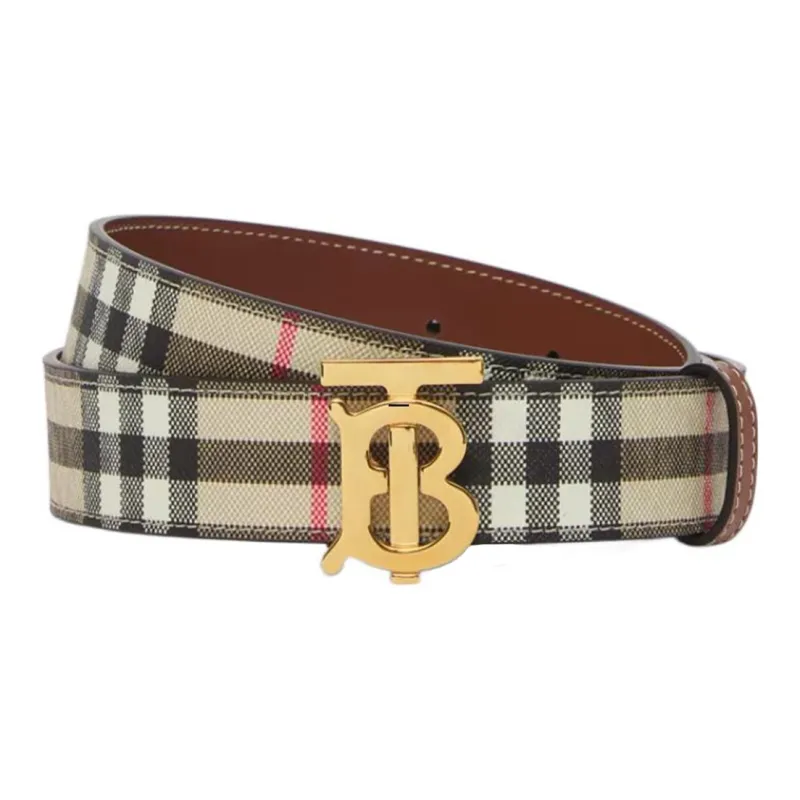 Burberry Vintage Collection Leather Belts Women's Tibetan Beige/Tan/Gold-0