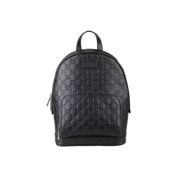 GUCCI Cow Leather Backpack Men's Black