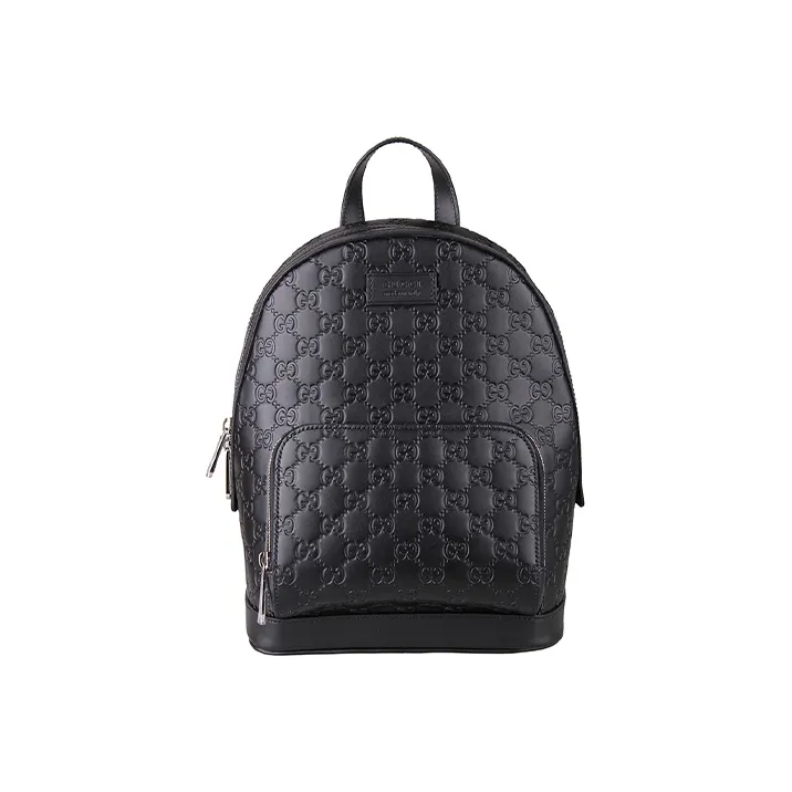 GUCCI Cow Leather Backpack Men's Black-0