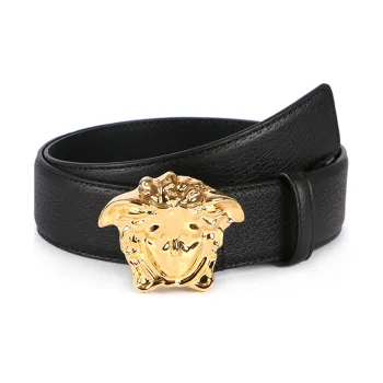 FANSIZHE Leather Belts Men's Black Width  4cm