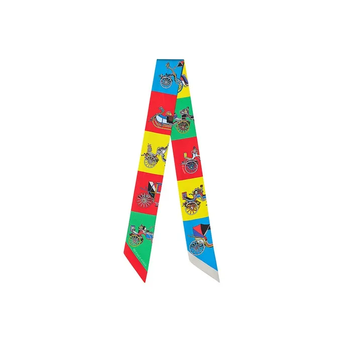 HERMES Silk Scarves Unisex Red Green-0
