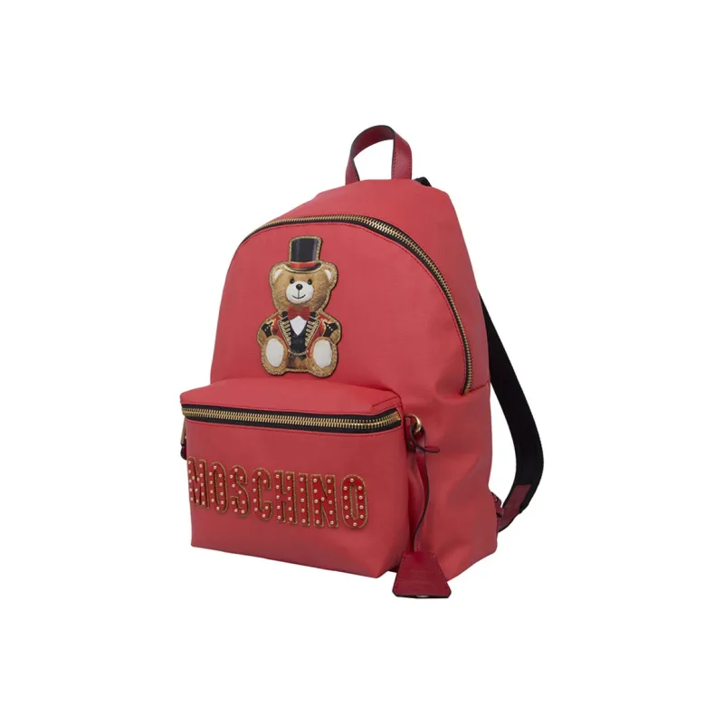 MOSCHINO PU Backpack Women's Red-1