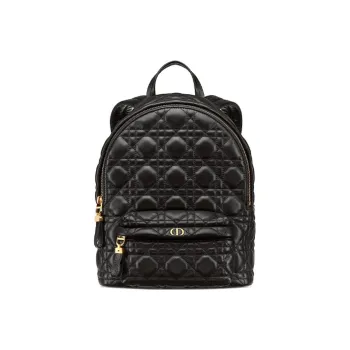 DIOR Sheepskin Backpack Small Size Women's Black