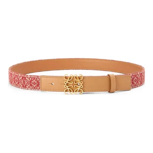 LOEWE Anagram Leather Belts Women's Pink