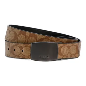 COACH Signature Buckle Cut To Size Reversible Belt Men's Beige/Black